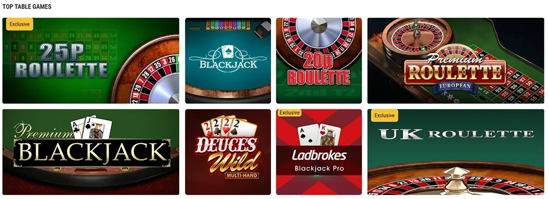 Ladbrokes Casino table games